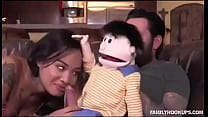 making a blowjob on the puppet