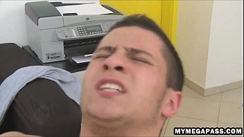 Amateur straight guy bareback ass fucked on a desk