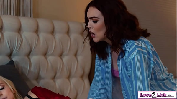 Stepdaughter masturbates next to her big tits milf stepmom