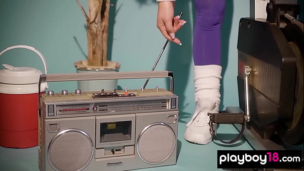 Athletic teen fitness babe Aubrey Destremps reveals her nipple piercings