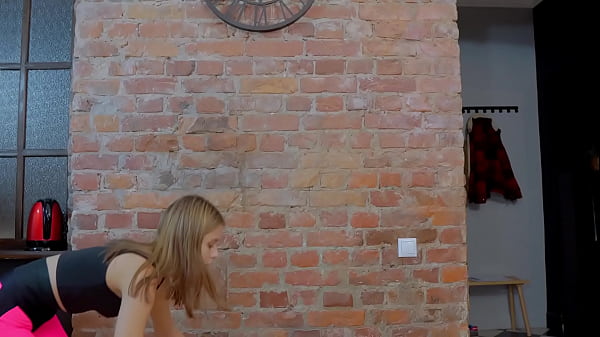 The trainer gave me a stretch… Anal stretching