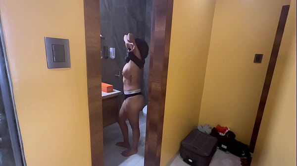 Insatiable stepmother doesn’t know that they are recording her in the bathroom, fucking her stepdaughter while her hubby goes out