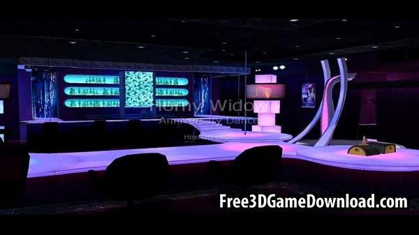 Two 3d cartoon lovers from the game dance sexily on the night club