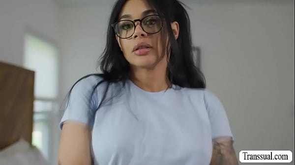 Slut TS gives her neighbor the time of his life