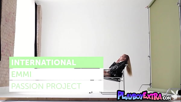 Petite German blondie Alexis Emmi Devlordge taking off her sexy lingerie