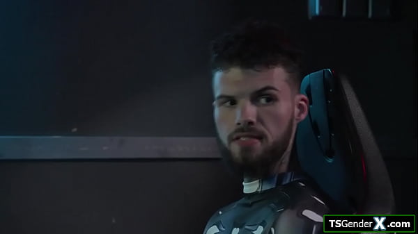 Big tits tgirl space captain needs anal