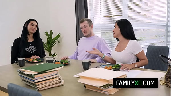 Big ass stepdaughter Ariana Starr rides on stepdad’s hard cock while stepmom is busy