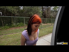 BANGBROS - Sawyer Kelly Gets Her Shaved Tight Pussy Stretched By A Huge Dick In The Bang Bus