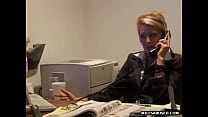 Blonde MILF gives a blowjob to her bosses cock