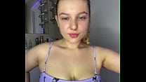 Pink pussy in leather fingering close up