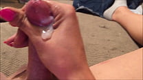 Hot sissy Sadee plays with her hard dick making herself cum a thick creamy load