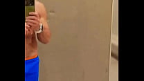 Horny in the gym bathroom after training. Tesão no banheiro da academia depois do treino