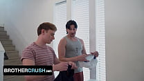 Naughty Stepbro Convinces His Little Stepbrother To Fall On His Knees And Swallow It Whole