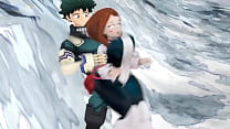 Ochako Uraraka rapidín con midorilla
