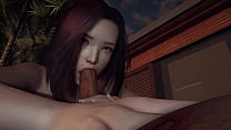 Sexy Asian Beauty gives a blowjob in POV | 3D Porn