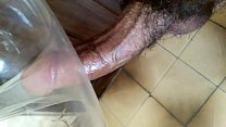 Masturbating and cumming in condom ass (handjob and cum in condom ass)