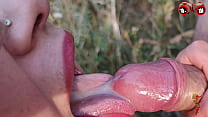 Sensual Blowjob from Big Tits Blonde MILF - Big Closeup Cumshot