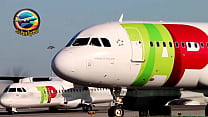 TAP AIR PORTUGAL landing & takeoff in Lisbon airport
