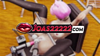 Luna Pink Hair Anime Girl 3D Hentai – Sex Machine Chair Anal Play & Big Pink Dildo Squirt Show