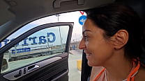 Horny driver fucks me in the supermarket parking lot