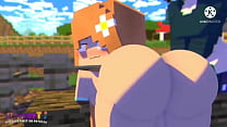 Minecraft girl shaking ass