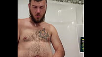 Jacking off while spraying my balls and asshole