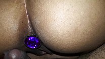 I put a purple plug in my super rich stepsister's anus and fuck her.