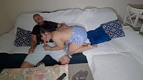 Stepmom helps stepson empty his balls and he cu...