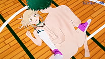 Himiko Toga (Cheerleader) and Mitsuki Bakugo (Cheerleader) and Izuku Midoriya intense sex. - My Hero Academia Hentai