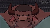 Bull giving a blowjob to a reptile