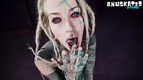 Alternative Girl Tattooed Throat Fucking and An...