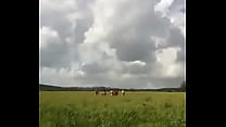 Running butt naked in the field