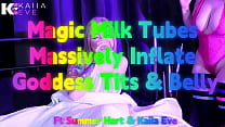 Magic Milk Tubes Massively Inflate Goddess Tits & Belly