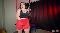 Thick BBW Try-On Haul wiith 5 Tight Gym Shorts hugging juicy ASS, Dirty Talk, StripteaseS and Naughty Dance (4K Landscape)