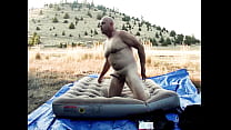 Naked at the public campground.