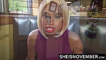 HD Gorgeous Ebony Student Feet Fucking Her Teacher Secretly In Public Diner And Sucking His Big Dick POV Blowjob At His Home With Cumshot Facial By Big Tits Black Petite Girl Sheisnovember Trying To Get Grade Msnovember