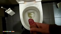 Ziopaperone2020 - PUBLIC - After pissing, I jerk off and spray my cum around in a public bathroom