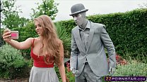 Busty Chick Fucks A Living Statue Performer Outdoors 6 Min