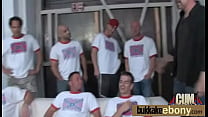 Gorgeous ebony lady sucks white dicks and gangbang fucking 10