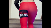 cheetah adora walks up stairs in stolen underground fashion leggings