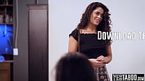 Lesbian GF caught cheating Latina MILF and rails her with strapon