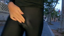 Going out in sexy tight sport clothing (public ...