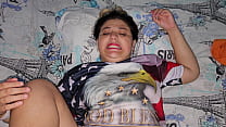 SHE FILLS HERSELF WITH CUM FROM MY BIG COCK.