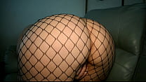 Big Booty Girl In Fishnets Masturbates
