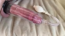 Whipping my pumped cock with huge cumshot on th...