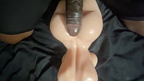 Have fun with this thick mini sex doll.