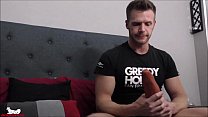 Furry Beefcake takes a huge dildo
