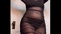 Goddess Dances and Teases In a Sheer Black Dres...