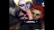 Harley Quinn And Ivy Deepthroating A Naughty Fu...