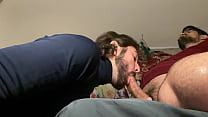 Sucking my friend big dick making him cum